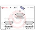 Bromsbeläggssats, skivbroms BREMBO P 54 016