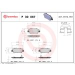 Bromsbeläggssats BREMBO P 30 067, bak