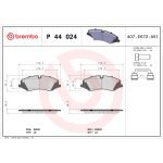 Levyjarrun jarrupalasarja BREMBO P 44 024