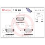 Bromsbeläggssats BREMBO P 30 069, fram