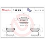 Bromsbeläggssats, skivbroms BREMBO P 79 012