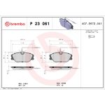 Bromsbeläggssats, skivbroms BREMBO P 23 061