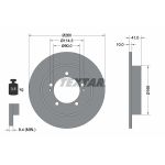 Bremsscheibe TEXTAR 92198103 hinten, voll, 1 Stück