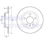 Bremsscheiben DELPHI BG4675 hinten, voll, 2 Stück