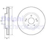 Bremsscheiben DELPHI BG4809C vorne, belüftet, 2 Stück
