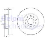 Bremsscheiben DELPHI BG4655C hinten, voll, 2 Stück