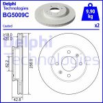 Discos de freno DELPHI BG5009C delantero, ventilado , 2 Pieza