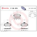 Bremsbelagsatz BREMBO P 30 070, Vorne