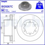 Disque de frein DELPHI BG9267C à l'arrière, ventilé, plein, hautement carbonisé, 1 pièce