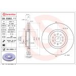 Disco freno BREMBO 09.E950.11, 1 piezas