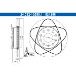 Bremsscheibe ATE 24.0324-0258.1, 1 Stück