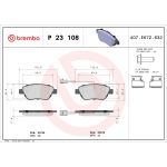 Bromsbeläggssats BREMBO P 23 108, fram