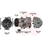 Kompressor för luftkonditionering VAN WEZEL 3700K608