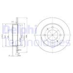 Bremsscheiben DELPHI BG3070 hinten, voll, 2 Stück