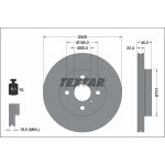 Disco de freno TEXTAR 92344803 frente, ventilado, 1 pieza