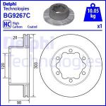 Bremsscheibe DELPHI BG9267C hinten, belüftet, voll, hochkarbonisiert, 1 Stück