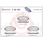 Jeu de plaquettes de frein à disque BREMBO P 83 037