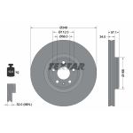 Disco de freno TEXTAR 92289305 frente, ventilado, altamente carbonizado, 1 pieza
