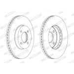 Bremsscheiben FERODO DDF2068C vorne, belüftet, 2 Stück