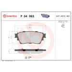 Jeu de plaquettes de frein, frein à disque BREMBO P 54 063