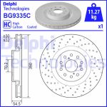 Jarrulevy DELPHI BG9335C edessä, tuuletettu, rei'itetty, erittäin hiilihappoinen, 1 Kappale