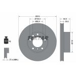 Disque de frein TEXTAR 92304905 avant, ventilé, hautement carbonisé, 1 pièce