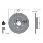 Disque de frein TEXTAR 92252603 à l'arrière, plein, 1 pièce