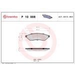 Bromsbeläggssats, skivbroms BREMBO P 10 008