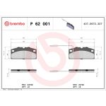 Bromsbeläggssats, skivbroms BREMBO P 62 001