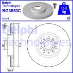 Bremsscheiben DELPHI BG3953C vorne, belüftet, 2 Stück