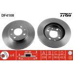 Disco de freno TRW DF4108 frente, ventilado, 1 pieza