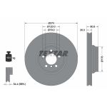 Disco de freno TEXTAR 92123003 frente, ventilado, 1 pieza