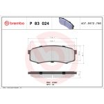 Juego de pastillas de freno BREMBO P 83 024, atrás