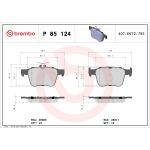 Remblokset BREMBO P 85 124, achter