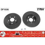Disco de freno TRW DF1036 vorne, ventilado , 1 Pieza