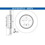 Disco de freno BOSCH 0 986 479 F55 delantero, ventilado, altamente carbonizado, 1 pieza ATE 24.0130-0274.2