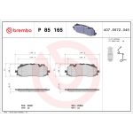 Bromsbeläggssats BREMBO Xtra P 85 165X, fram