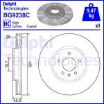 Bremsscheibe DELPHI BG9238C vorne, belüftet, hochkarbonisiert, 1 Stück