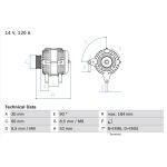 Driefasige generator BOSCH 0 986 041 280