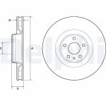 Bremsscheibe DELPHI BG9172C vorne, belüftet, 1 Stück