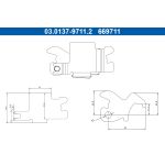 Kit de reparación, zapatas de freno ATE 03.0137-9711.2