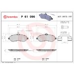Bromsbeläggssats BREMBO P 61 096, fram