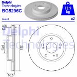 Discos de freno DELPHI BG5296C delantero, ventilado , altamente carbonizado, 2 Pieza