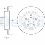 Disque de frein DELPHI BG4772C à l'arrière, plein, 2 pièce