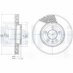 Disque de frein DELPHI BG9892 avant, ventilé, 1 Stück