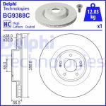 Jarrulevy, tuuletettu/voimakkaasti hiiltynyt DELPHI BG9388C, Edessä, 1 kpl