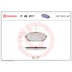 Bromsbeläggssats, skivbroms BREMBO P 49 017