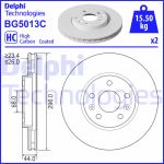 Jarrulevy DELPHI BG5013C edessä, tuuletettu, erittäin hiilihappoinen, 2 kpl