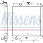 Radiador, refrigeración de motor NISSENS 64174A