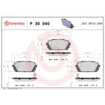 Jeu de plaquettes de frein, frein à disque BREMBO P 30 040